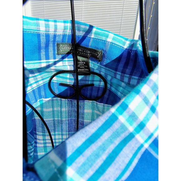 NWT Lauren Ralph Lauren Blue Green Multi Plaid Button Down Long Sleeve Shirt - Picture 9 of 13